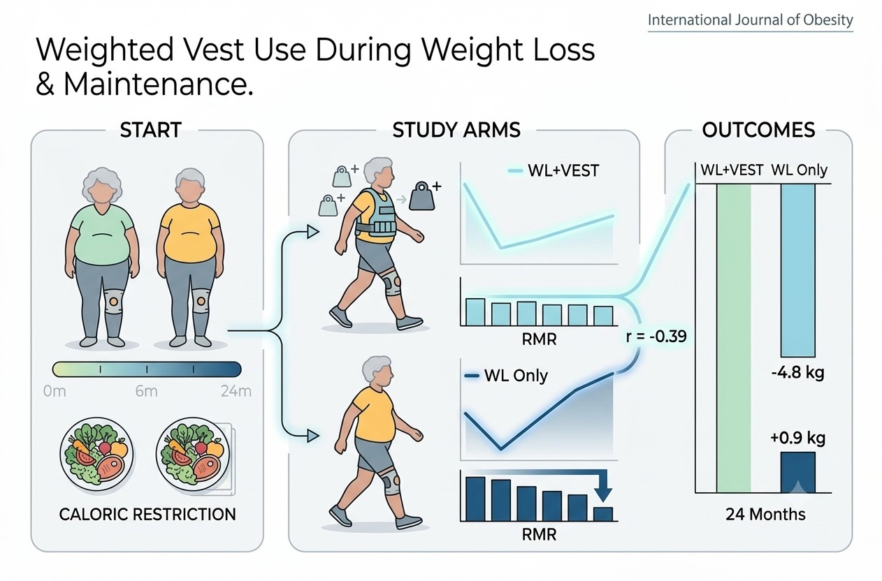 Featured image of post Does weighted vest use during weight loss influence long-term weight loss maintenance? A pilot study in older adults living with obesity and osteoarthritis.