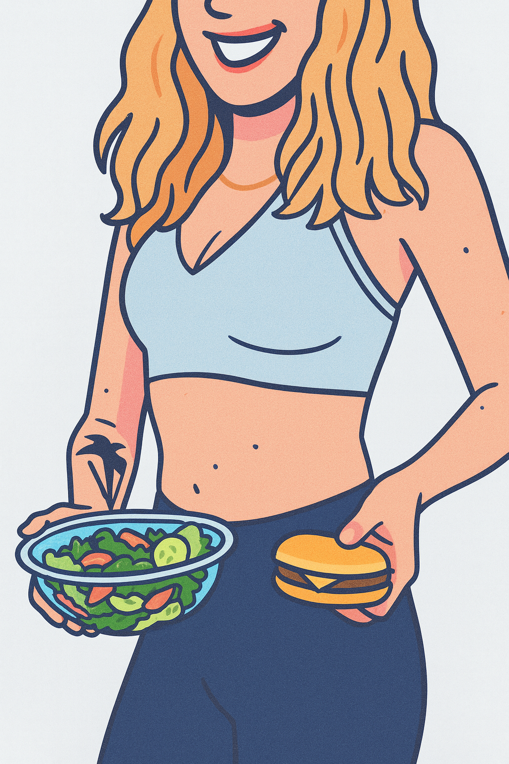 Woman holding a burger