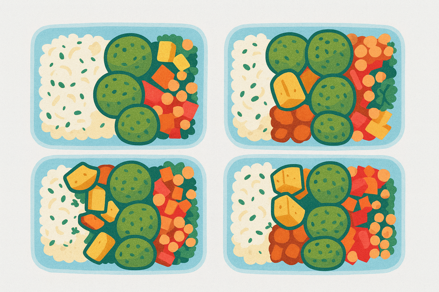 Healthy food variety on a table