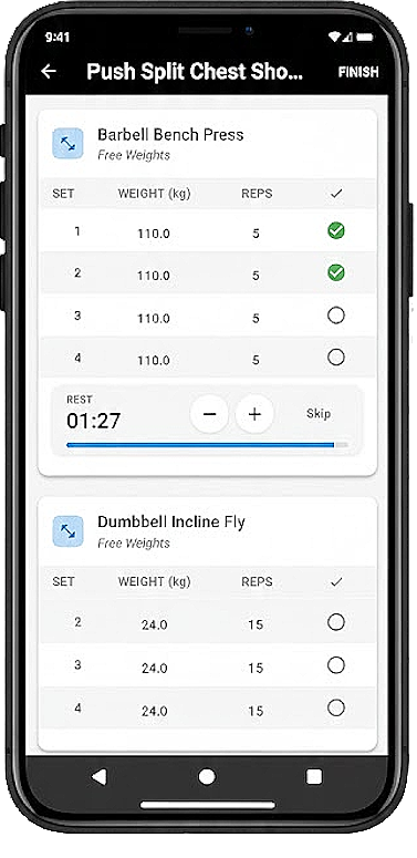 Nutrition app on smartphone